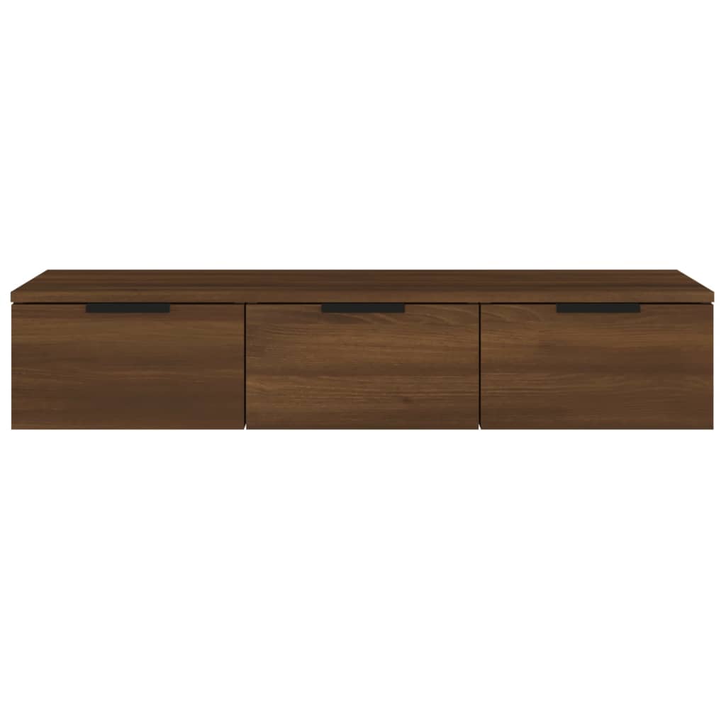 Wandkast 102x30x20 cm bewerkt hout bruineikenkleurig