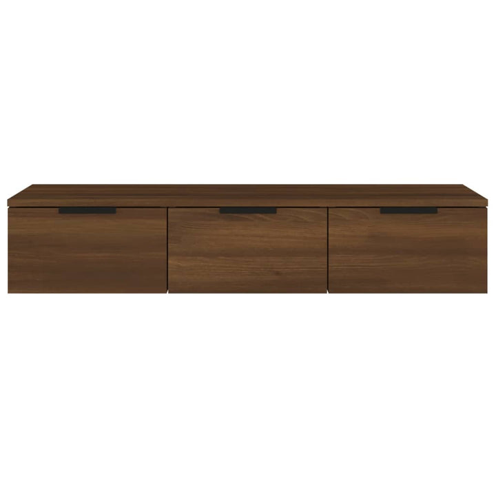 Wandkast 102x30x20 cm bewerkt hout bruinikenkleurig