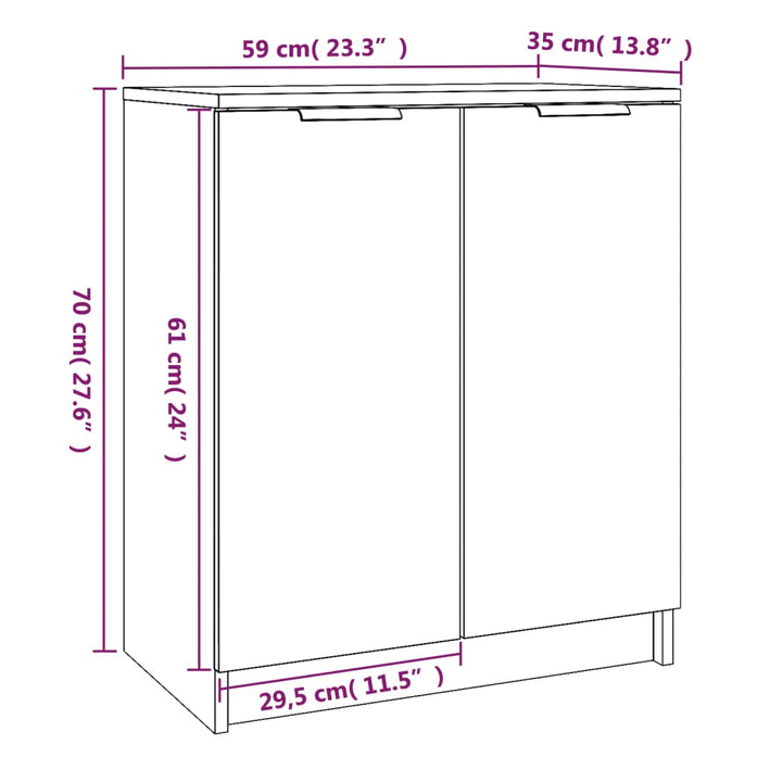 Schoenenkast 59x35x70 cm bewerkt hout gerookt eikenkleurig