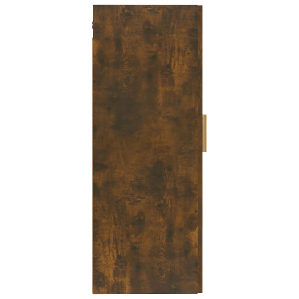 Wandkast 35x34x90 cm bewerkt hout gerookt eikenkleurig