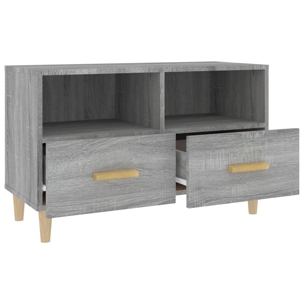 Tv-meubel 80x36x50 cm bewerkt hout grijs sonoma eikenkleurig