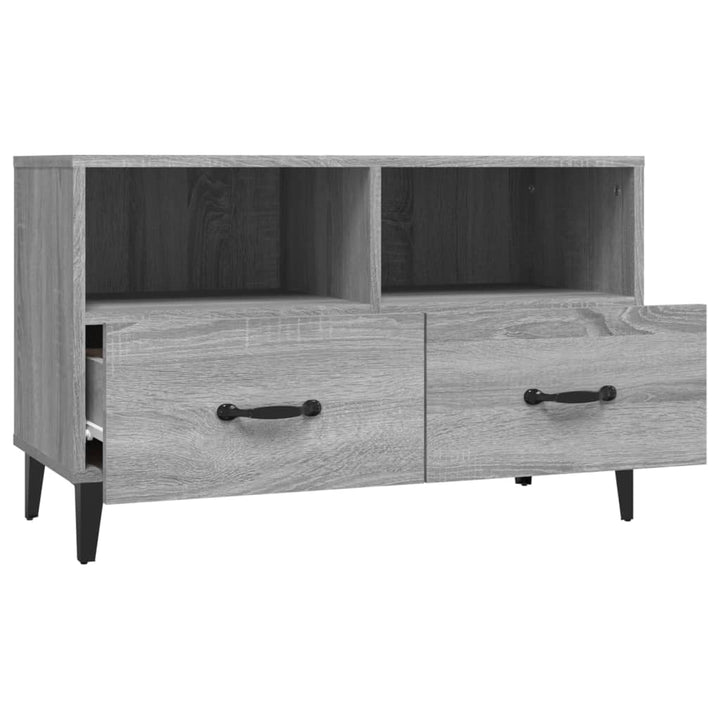 Tv-meubel 80x36x50 cm bewerkt hout grijs sonoma eikenkleurig