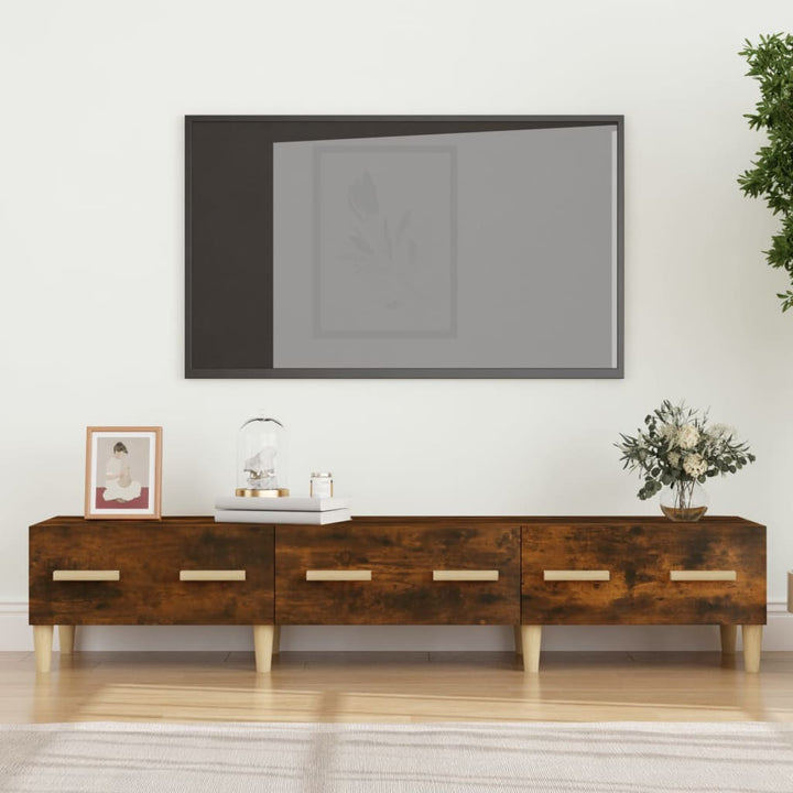 Tv-meubel 150x34,5x30 cm bewerkt hout gerookt eikenkleurig