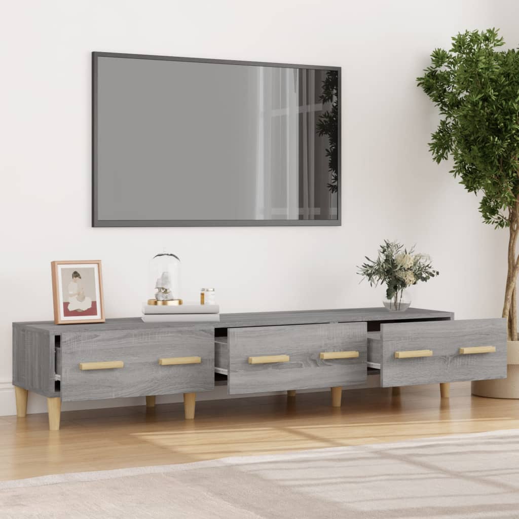 Tv-meubel 150x34,5x30 cm bewerkt hout grijs sonoma eikenkleurig