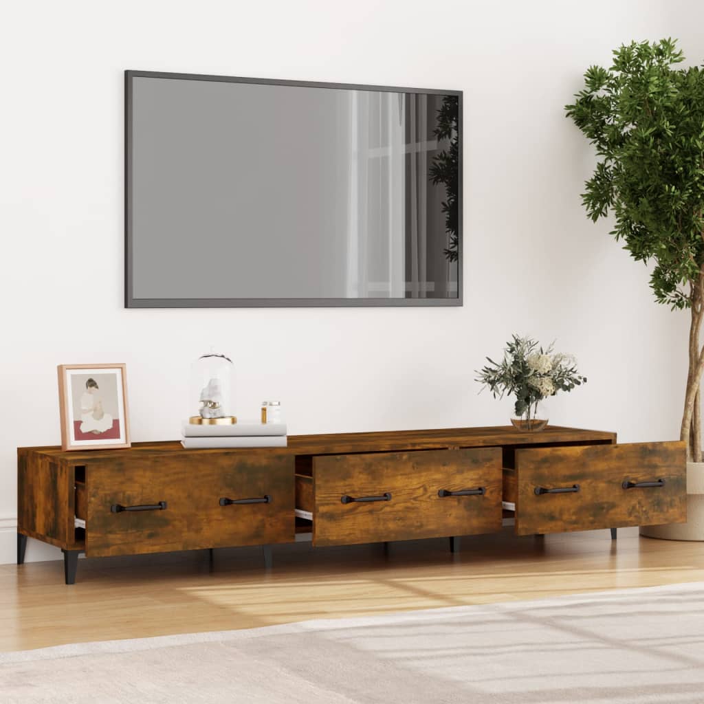 Tv-meubel 150x34,5x30 cm bewerkt hout gerookt eikenkleurig