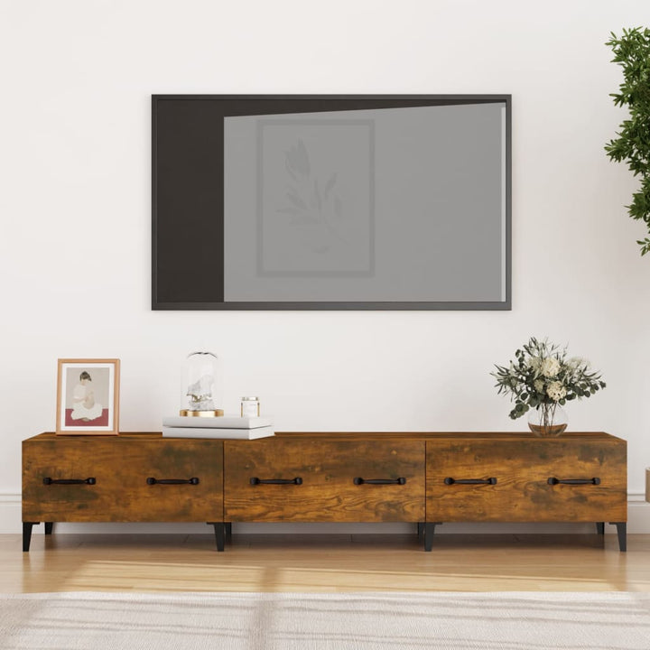 Tv-meubel 150x34,5x30 cm bewerkt hout gerookt eikenkleurig
