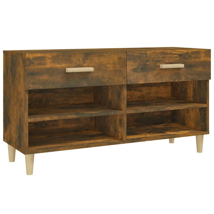 Schoenenkast 102x35x55 cm bewerkt hout gerookt eikenkleurig