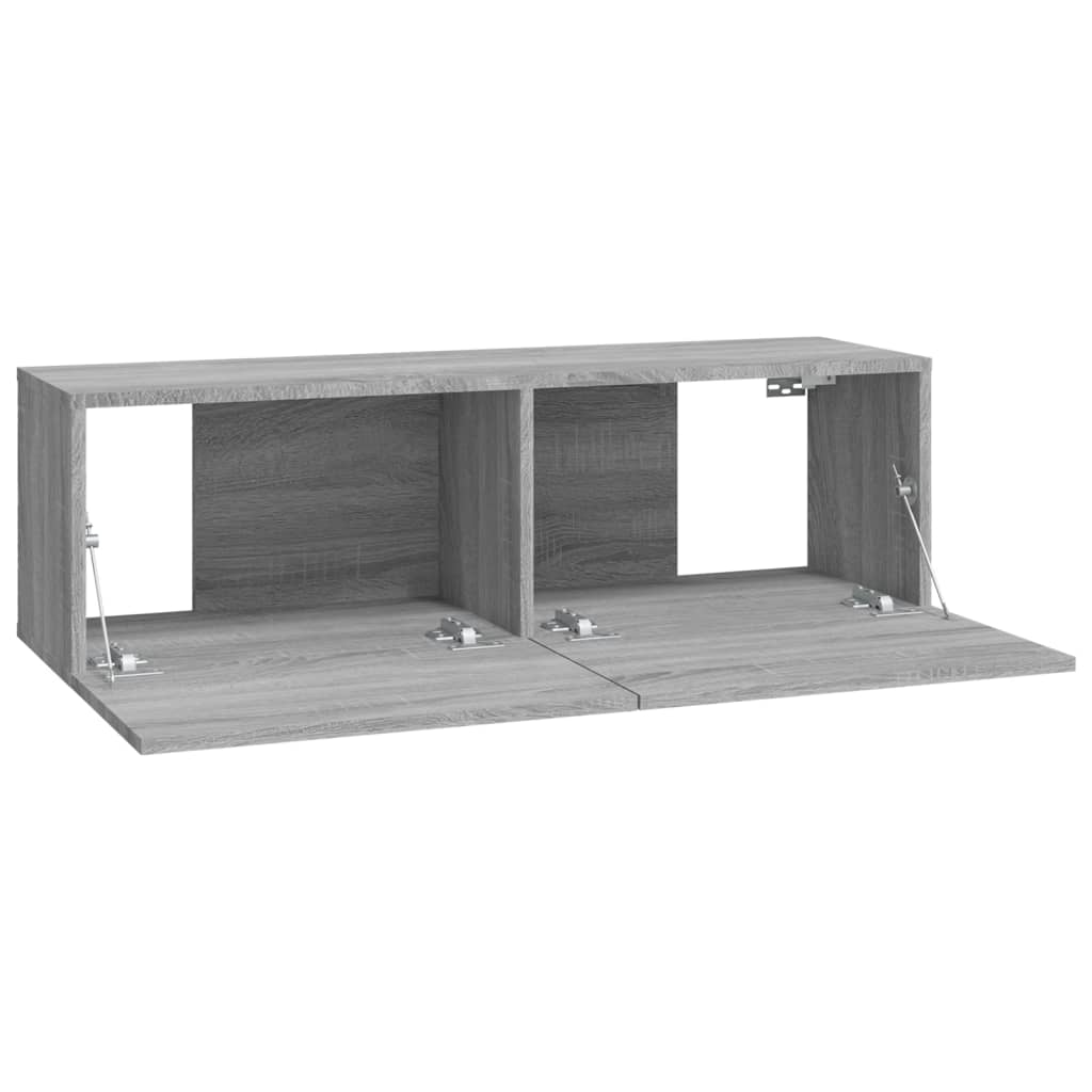 Tv-meubelen 2 st wandgemonteerd 100x30x30 cm hout grijs sonoma