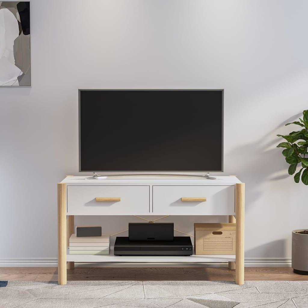 Tv-meubel 82x38x45 cm bewerkt hout wit