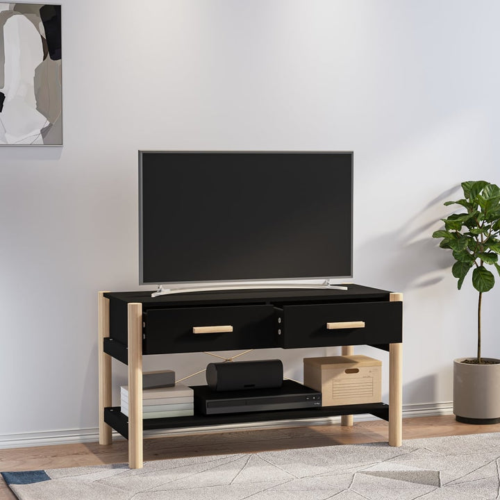 Tv-meubel 82x38x45 cm bewerkt hout zwart