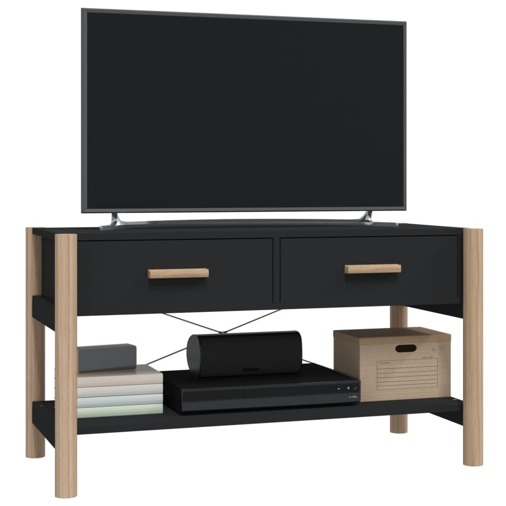 Tv-meubel 82x38x45 cm bewerkt hout zwart