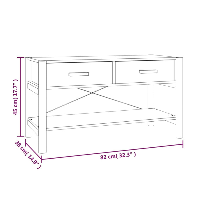 Tv-meubel 82x38x45 cm bewerkt hout zwart