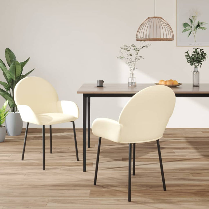 Eetkamerstoelen 2 st kunstleer crèmekleurig