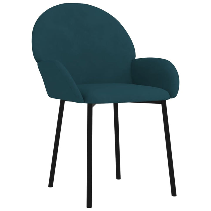 Eetkamerstoelen 2 st fluweel blauw