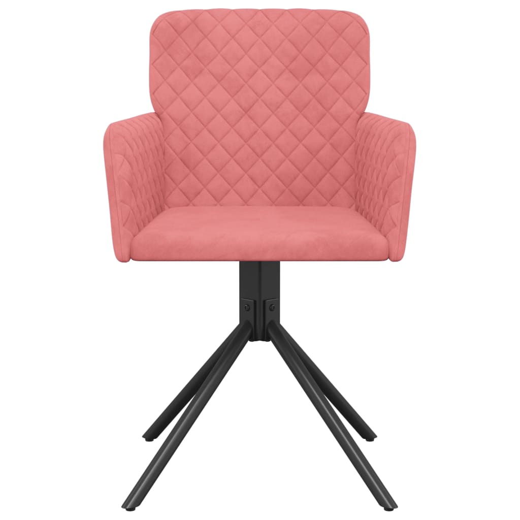 Eetkamerstoelen draaibaar 2 st fluweel roze