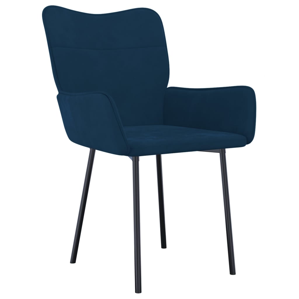 Eetkamerstoelen 2 st fluweel blauw