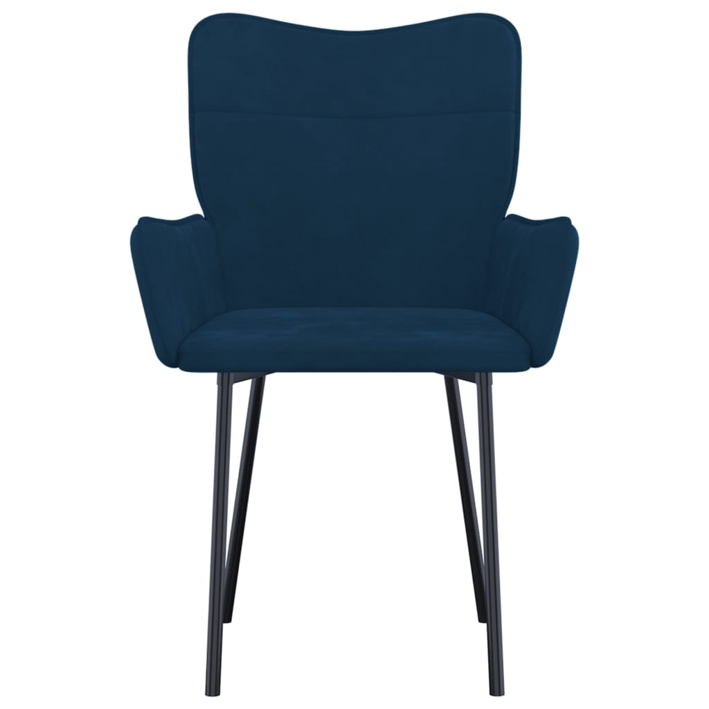 Eetkamerstoelen 2 st fluweel blauw