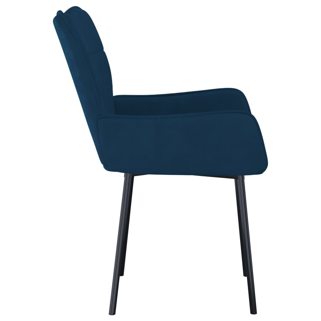 Eetkamerstoelen 2 st fluweel blauw