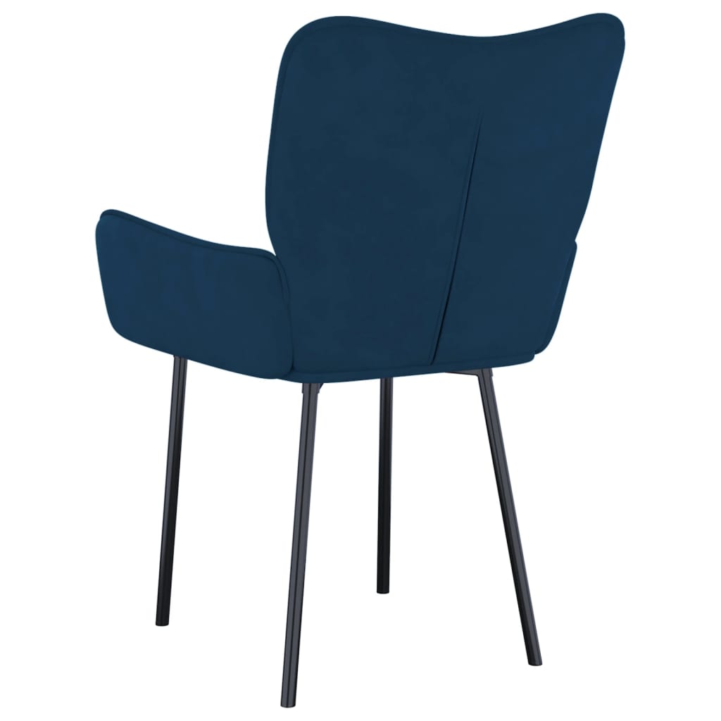 Eetkamerstoelen 2 st fluweel blauw