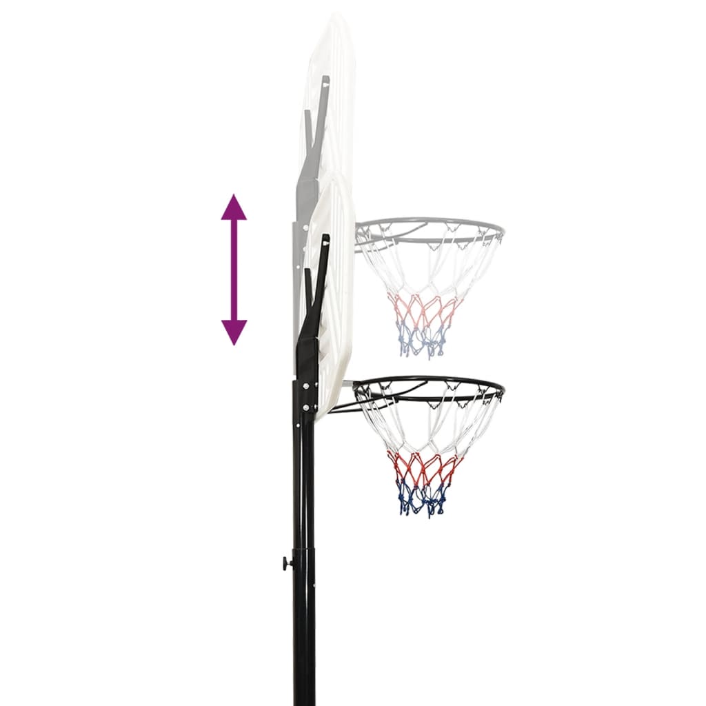 Basketbalstandaard 258-363 cm polyetheen wit