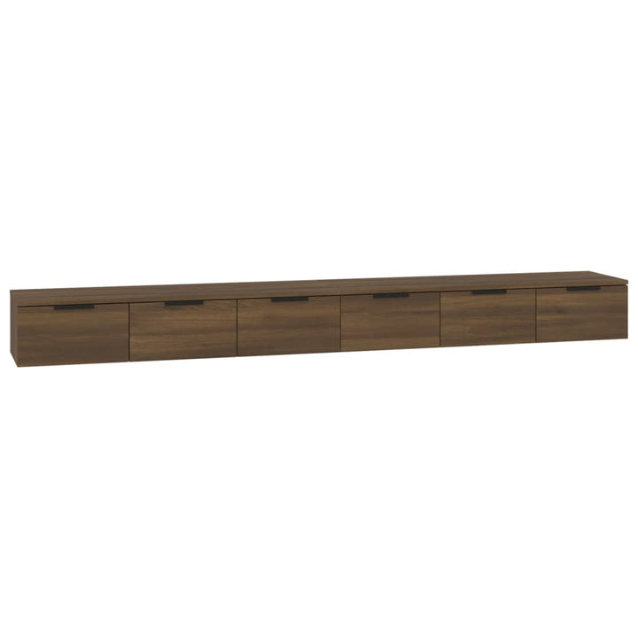 Wandkasten 2 st 102x30x20 cm bewerkt hout bruineikenkleurig