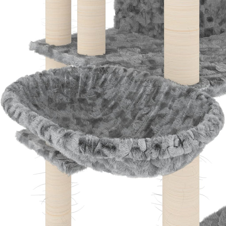Kattenmeubel met sisal krabpalen 191 cm lichtgrijs