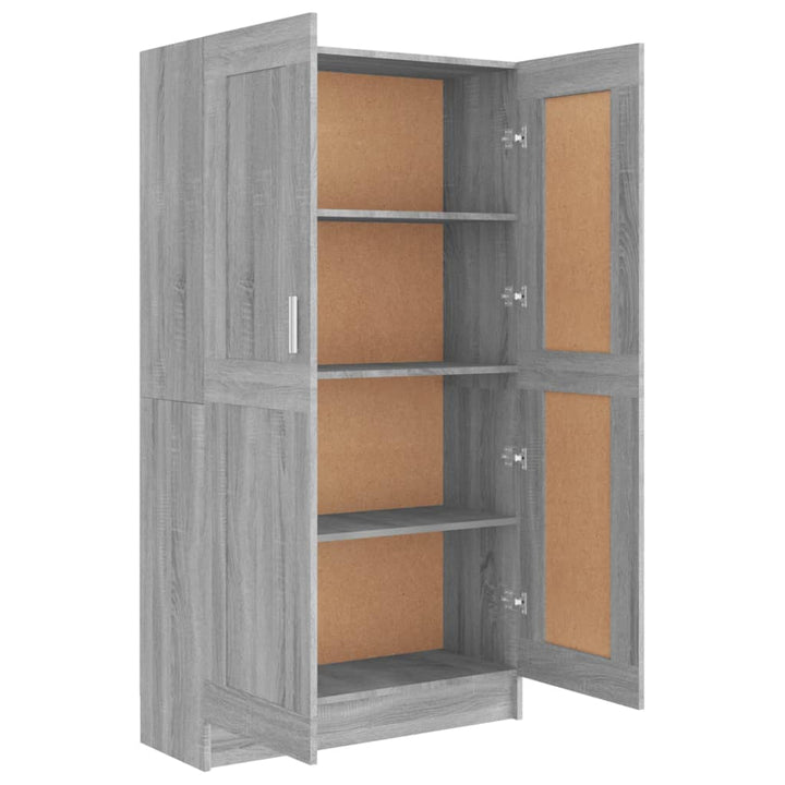 Boekenkast 82,5x30,5x150 cm bewerkt hout grijs sonoma eiken