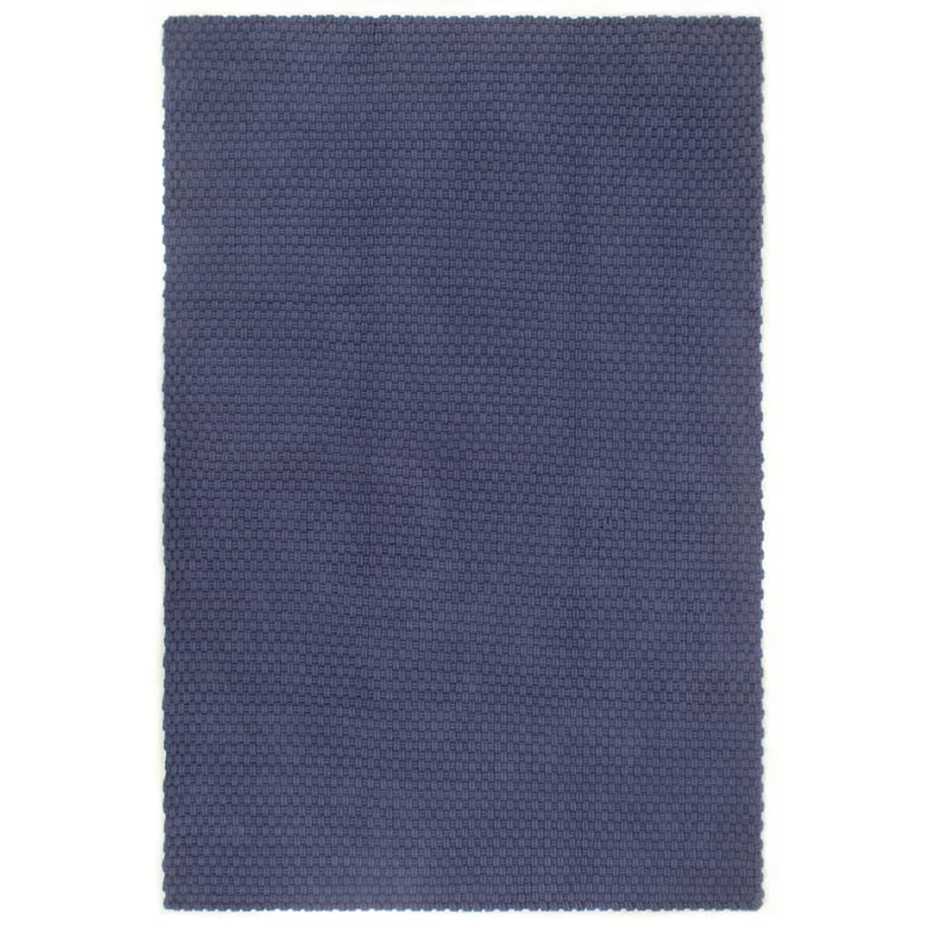 Vloerkleed rechthoekig 120x180 cm katoen marineblauw