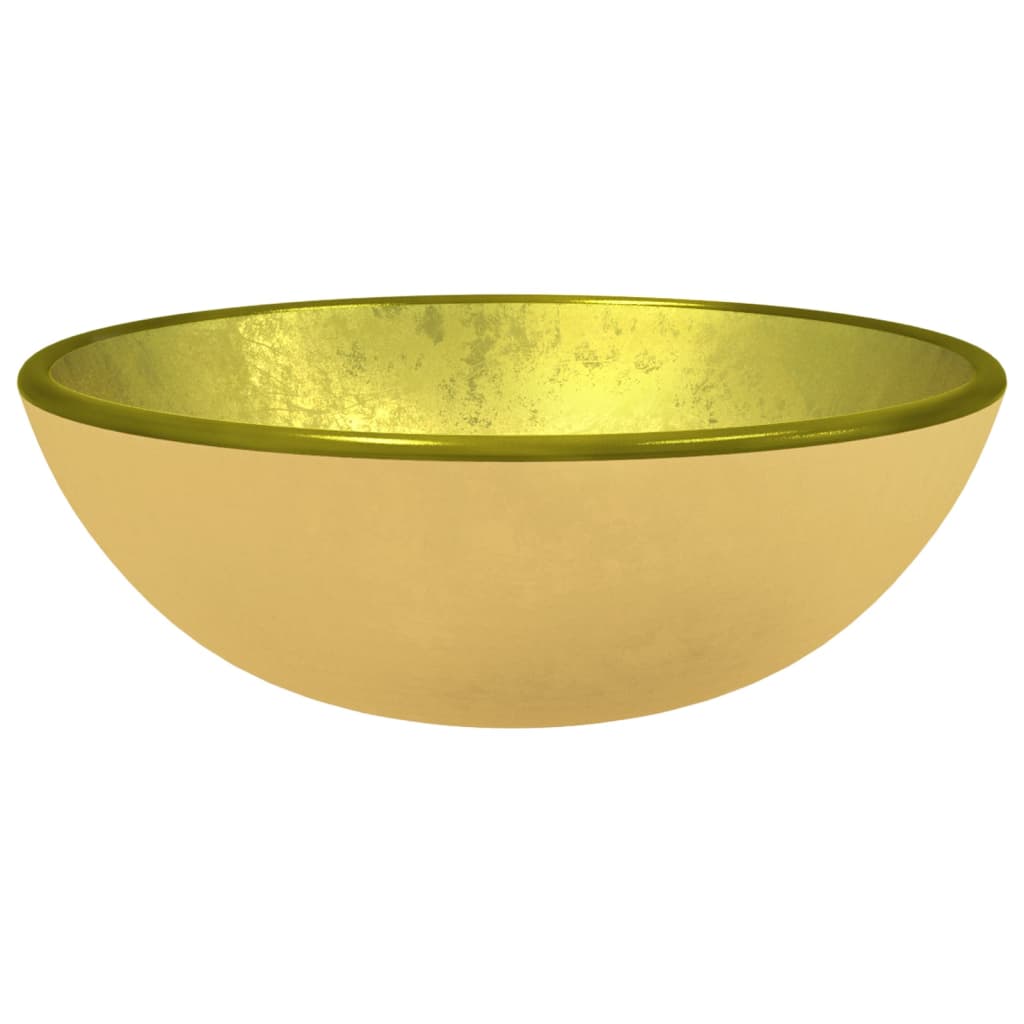 Wasbak 35x12 cm gehard glas goudkleurig
