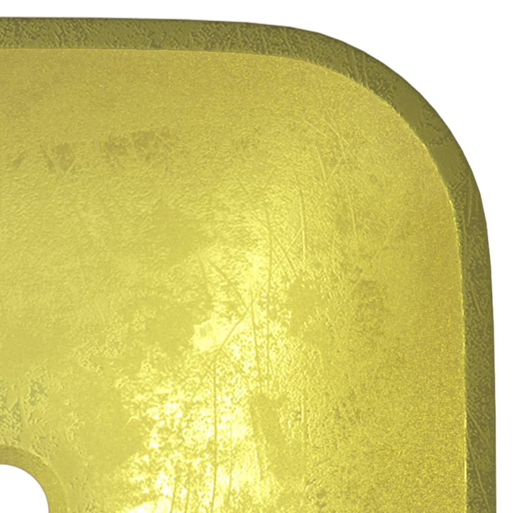 Wasbak 42x42x14 cm glas goudkleurig