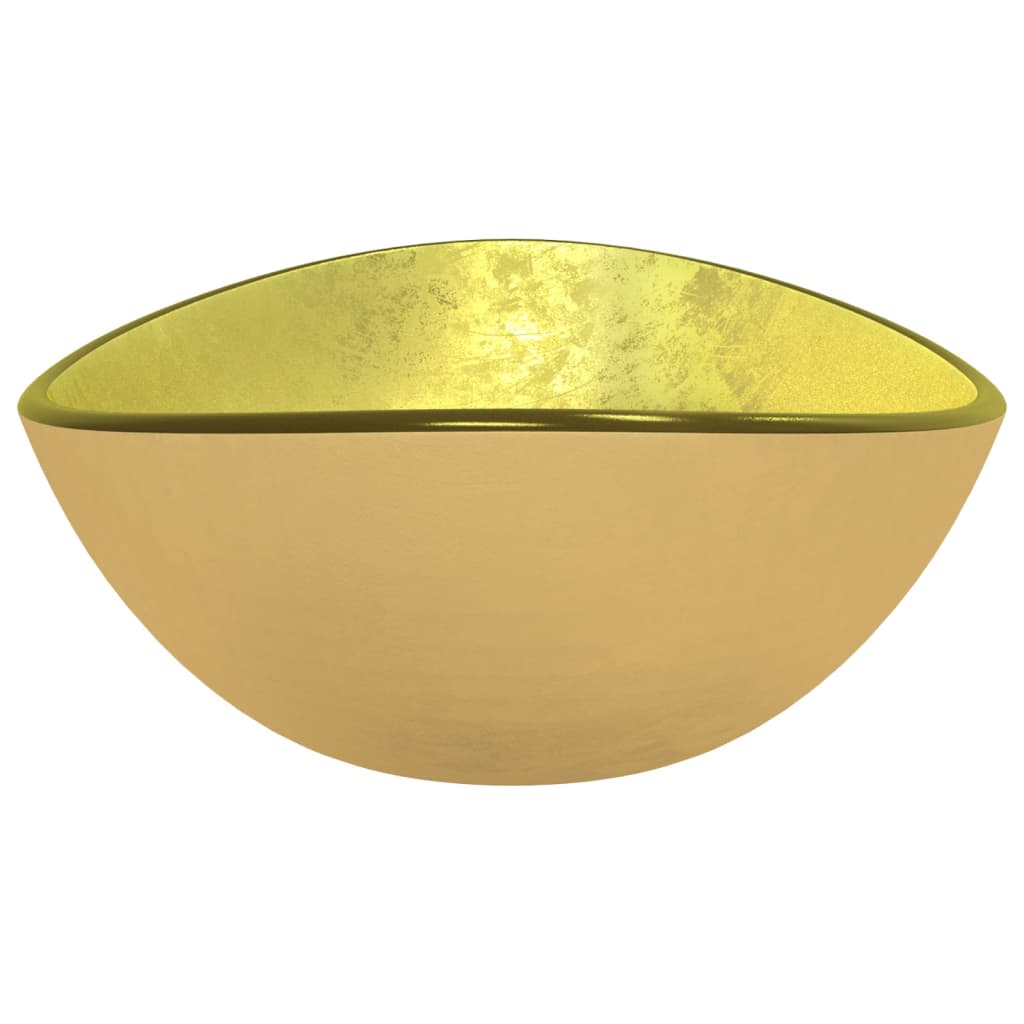 Wasbak 54,5x35x15,5 cm gehard glas goudkleurig