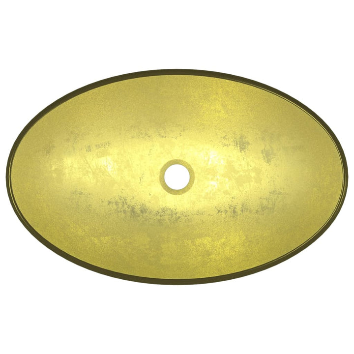 Wasbak 54,5x35x15,5 cm gehard glas goudkleurig