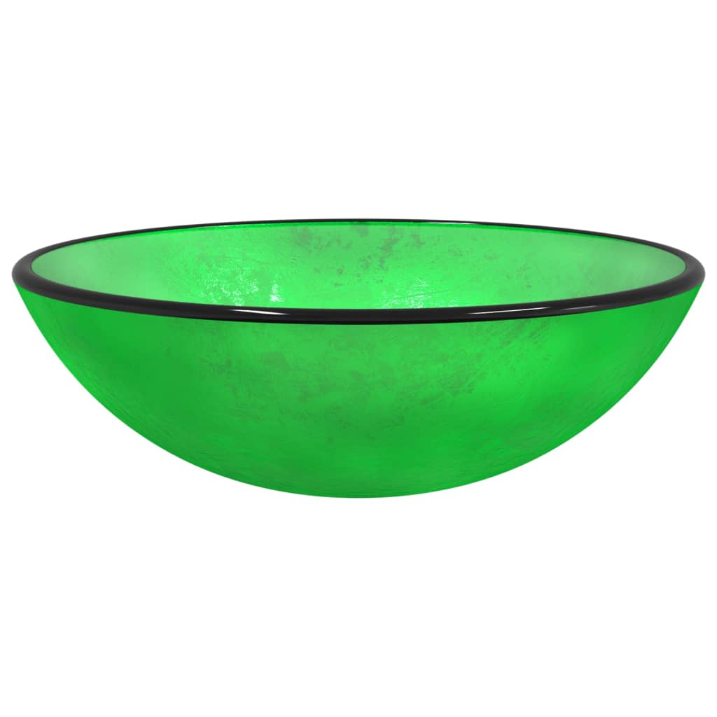 Wasbak 42x14 cm gehard glas groen