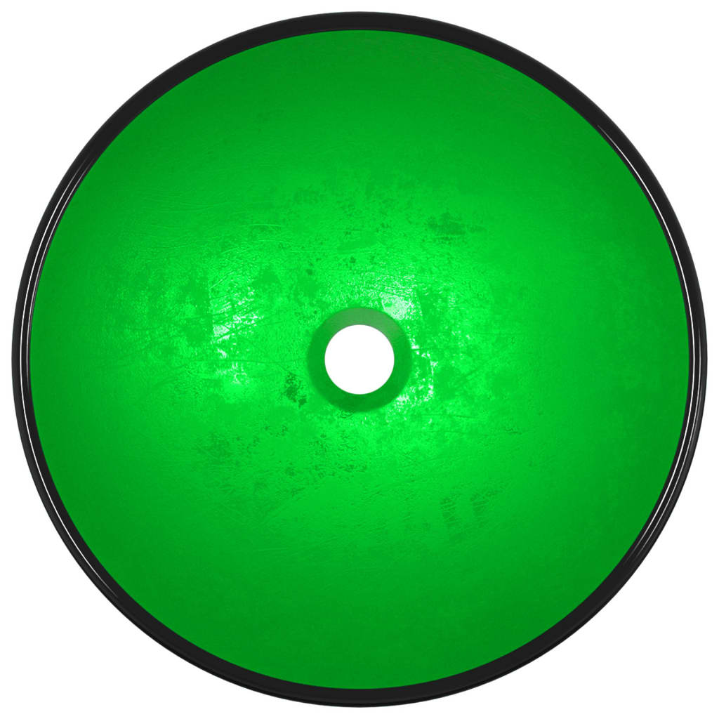 Wasbak 42x14 cm gehard glas groen