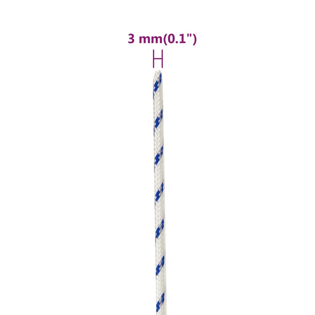 Boot touw 3 mm 25 m polypropyleen wit