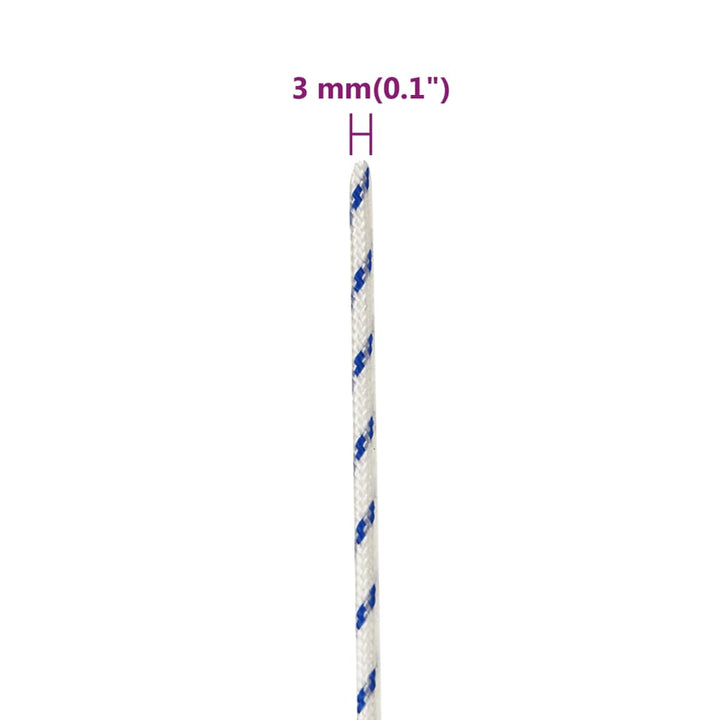 Boot touw 3 mm 25 m polypropyleen wit