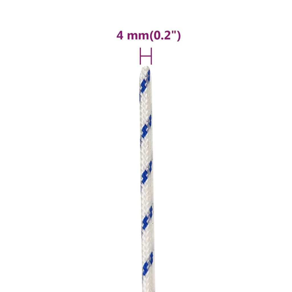 Boot touw 4 mm 250 m polypropyleen wit