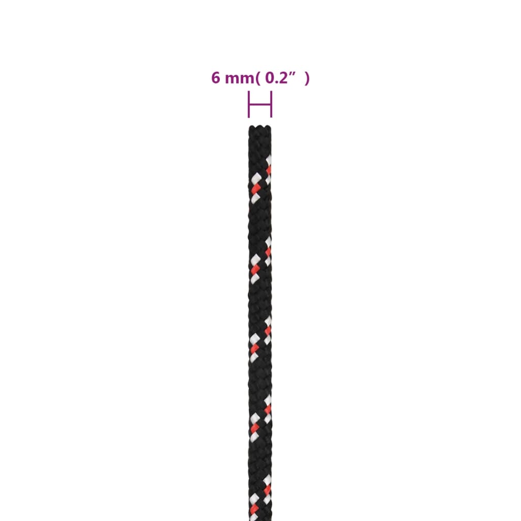 Boot touw 6 mm 50 m polypropyleen zwart