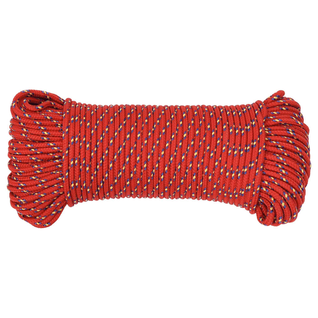 Boottouw 3 mm 25 m polypropyleen rood