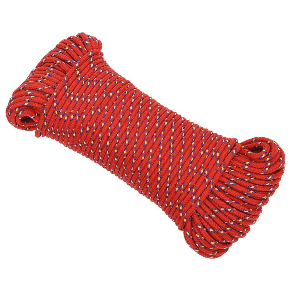 Boottouw 4 mm 25 m polypropyleen rood