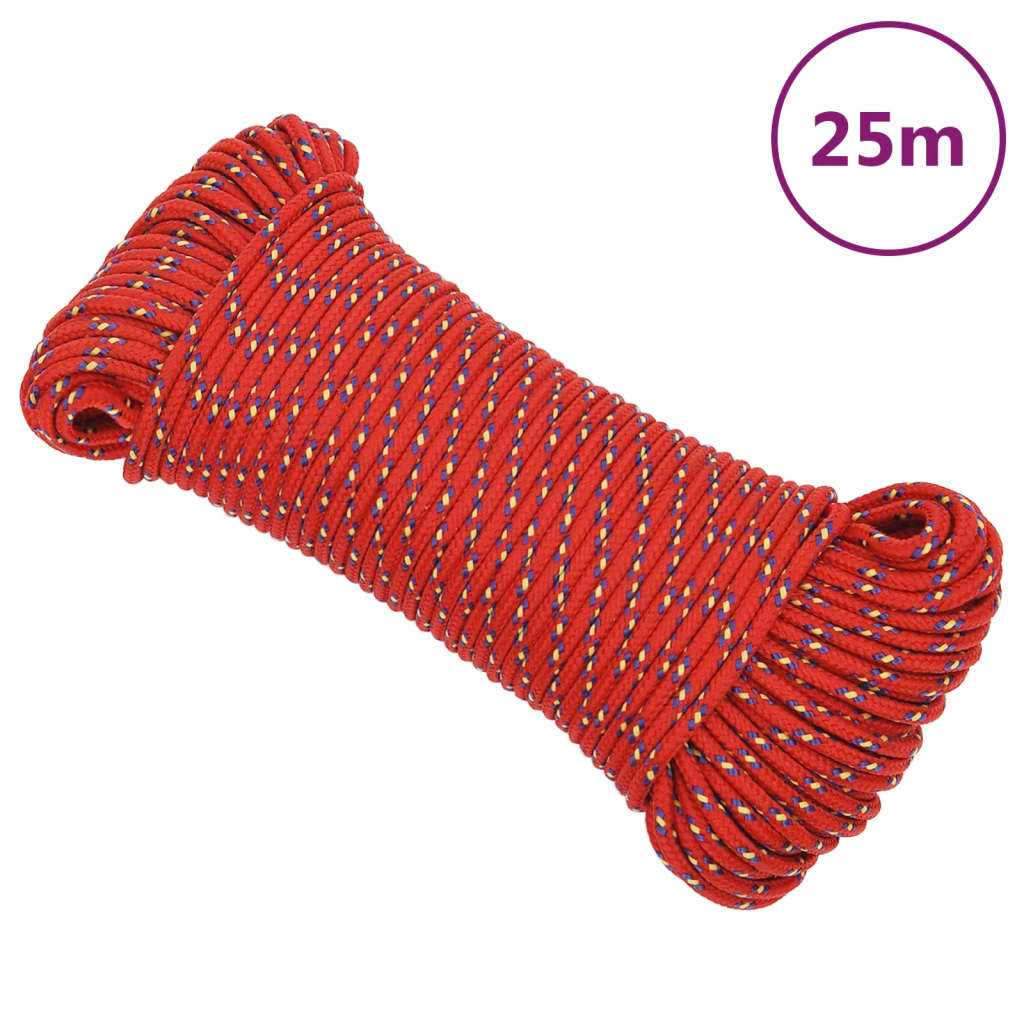 Boottouw 5 mm 25 m polypropyleen rood