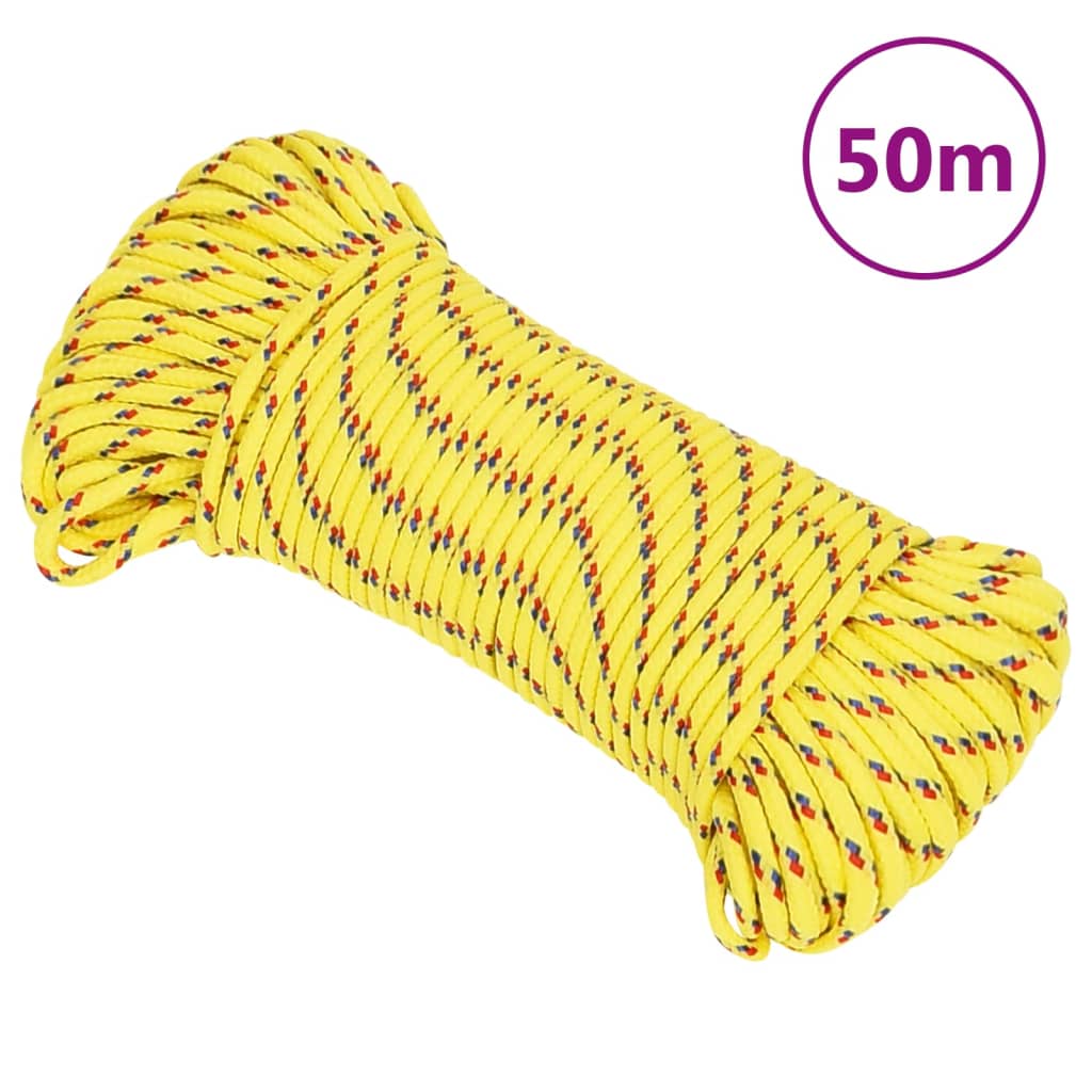 Boottouw 5 mm 50 m polypropyleen geel