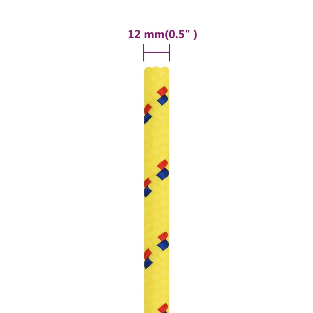 Boottouw 12 mm 25 m polypropyleen geel