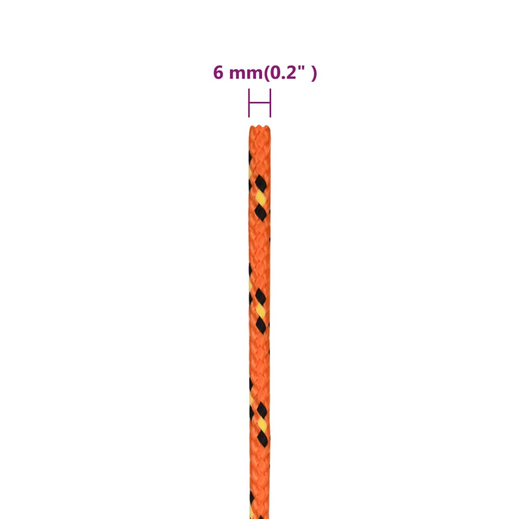 Boottouw 6 mm 25 m polypropyleen oranje