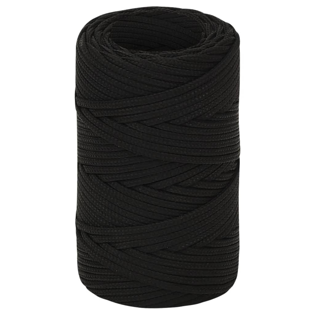 Werktouw 2 mm 250 m polyester zwart