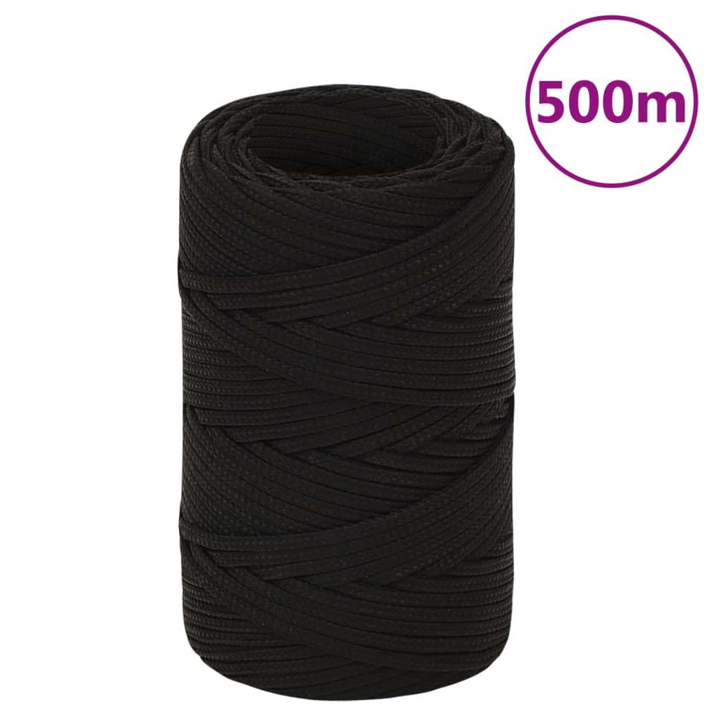 Werktouw 2 mm 500 m polyester zwart