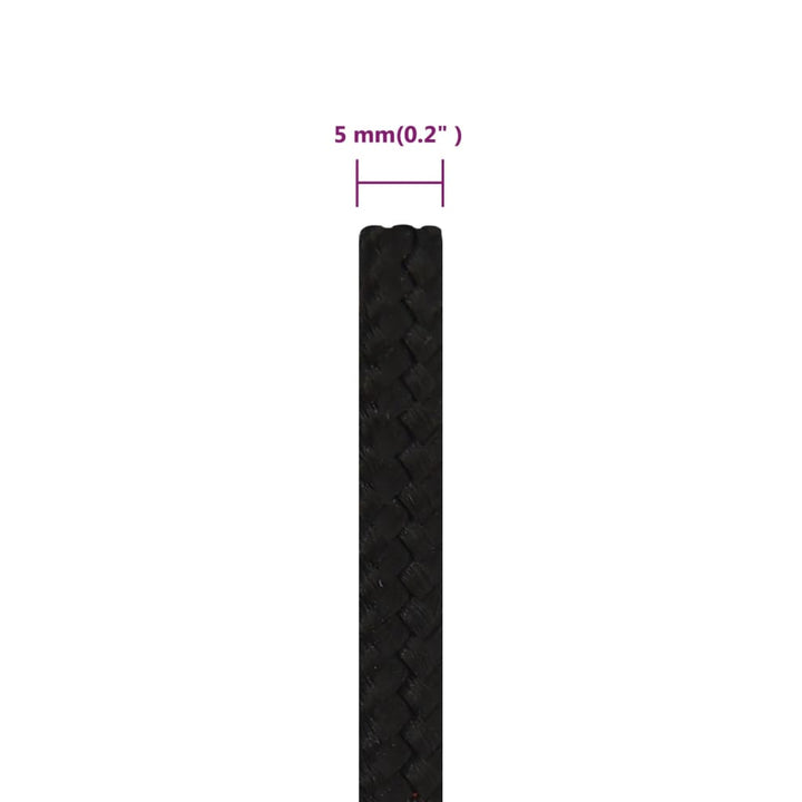 Werktouw 5 mm 50 m polyester zwart