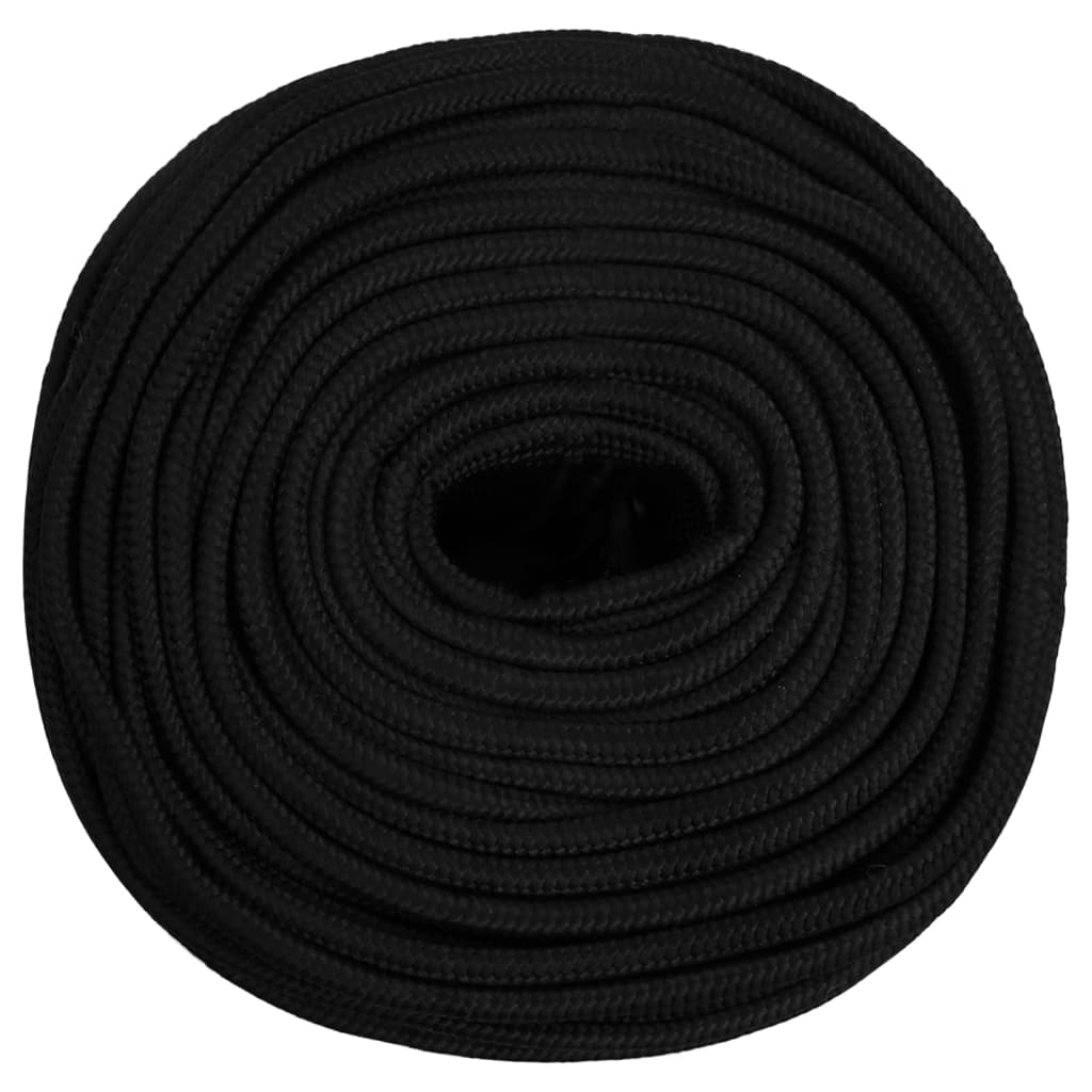 Werktouw 6 mm 50 m polyester zwart
