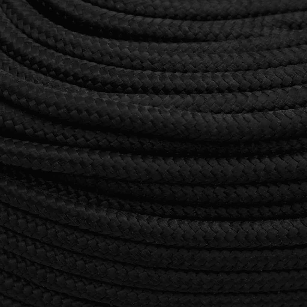 Werktouw 6 mm 250 m polyester zwart