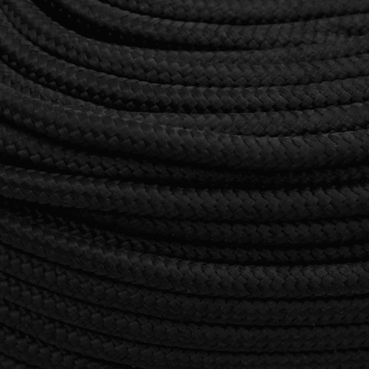 Werktouw 6 mm 250 m polyester zwart